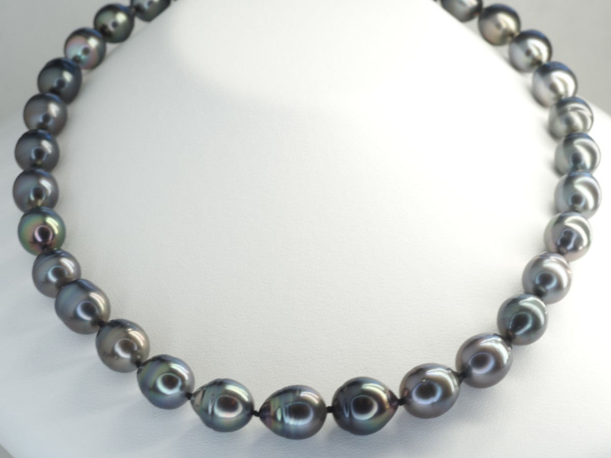 黒蝶貝南洋真珠 SILVER 黒蝶真珠 バロックパール ネックレス