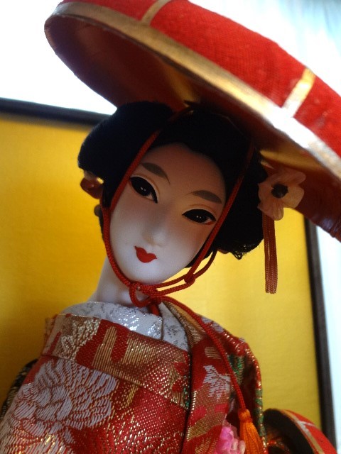 連獅子◇桜山作 前開きガラスケース入り/69cm×44cm 歌舞伎 日本人形