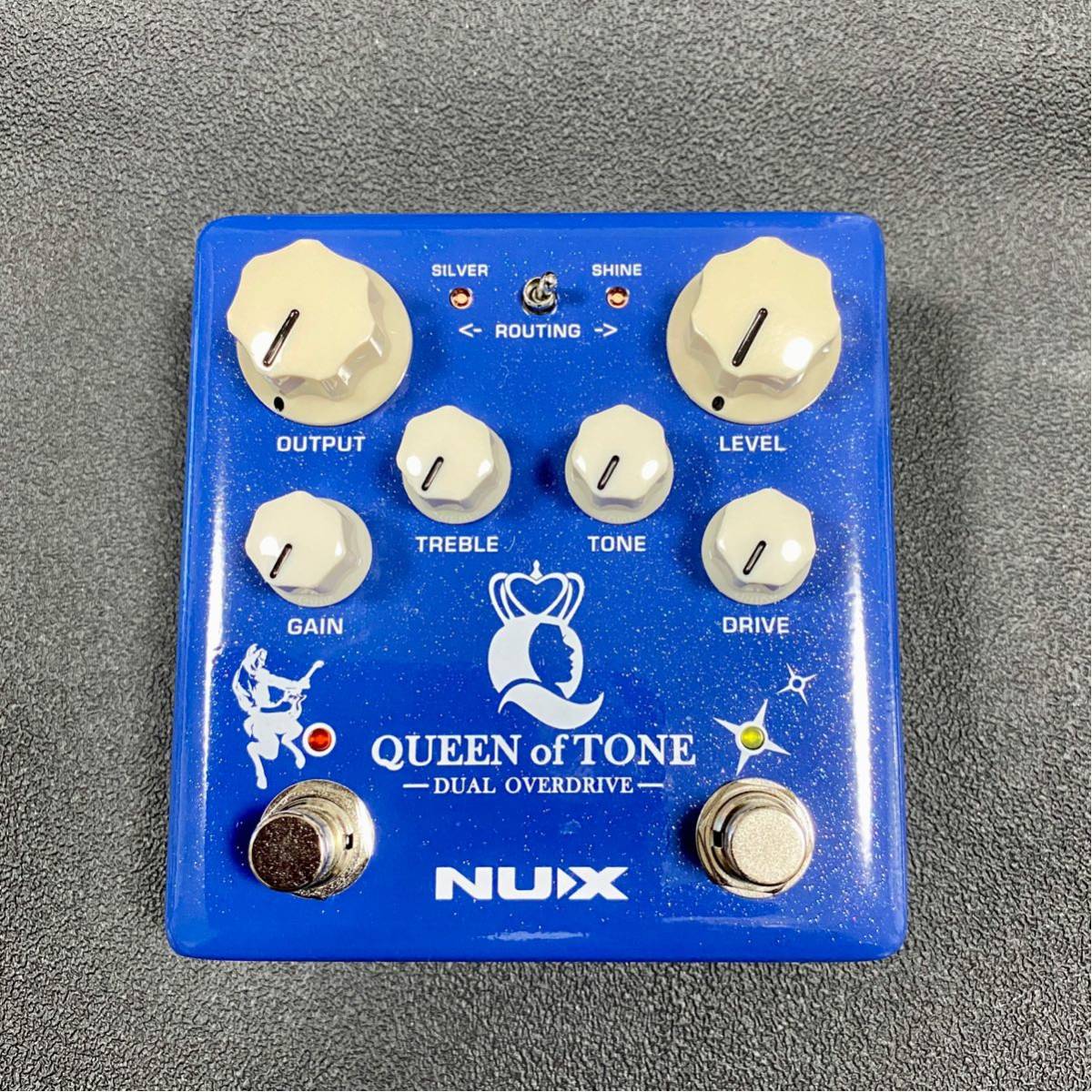 Pedale Doppio Overdrive NUX NDO-6 Queen Of Tone Impilato Con Cavaliere