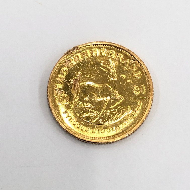傷や汚れあり】K22 南アフリカ共和国 クルーガーランド金貨 1/10oz 