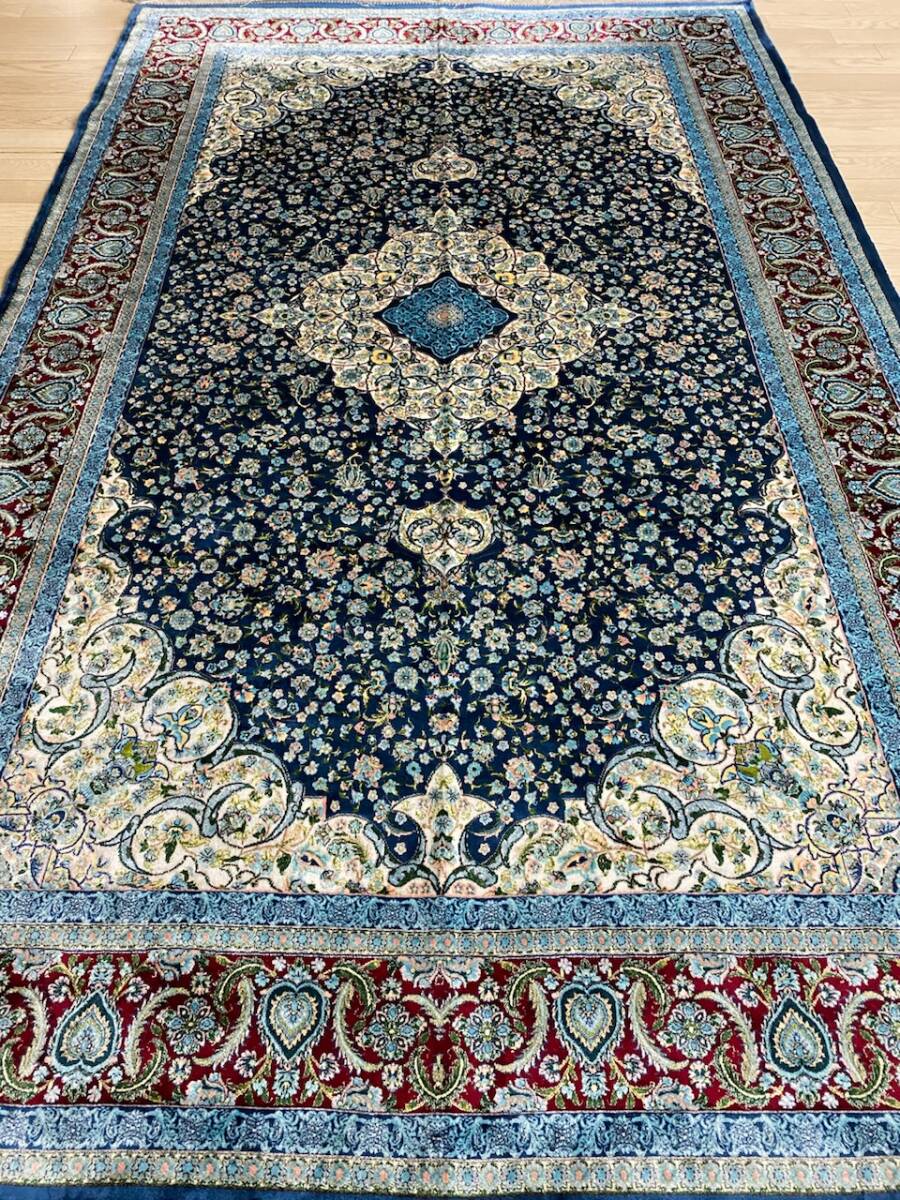 170万ノット！輝く、多色織絨毯！本場イラン産 70×120cm‐167001