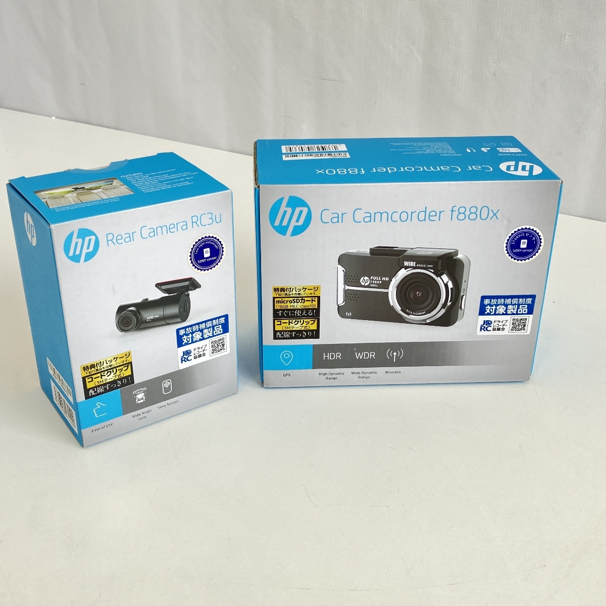 hp ドライブレコーダー f880x/RC3uセット前後カメラ ソニー製