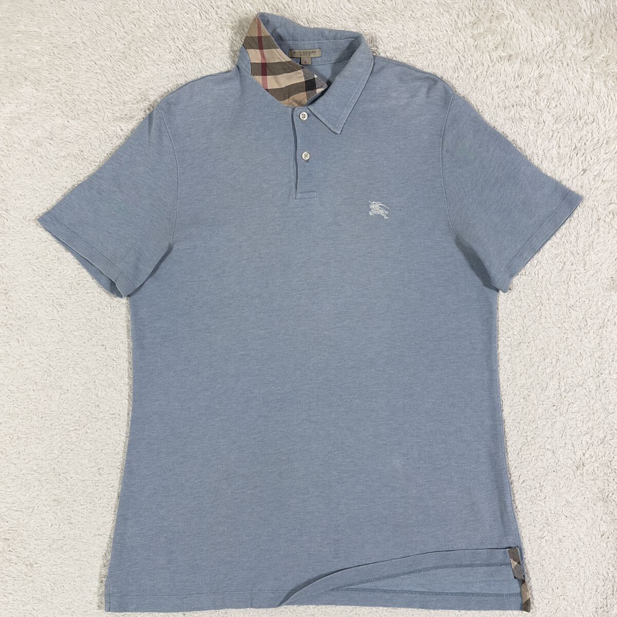未使用★バーバリーブリット ポロシャツ 半袖 メガチェック ノバチェック BURBERRY (バーバリー) バーバリーチェックカラー 半袖 ポロシャツ