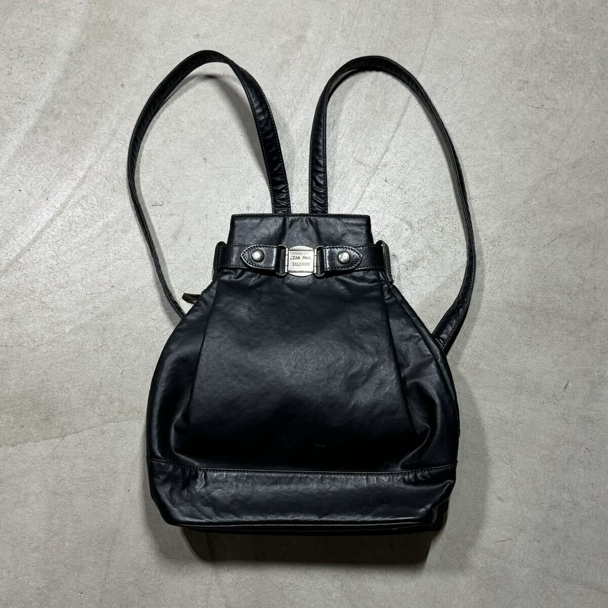 archive Jean Paul Gaultier 本革 レザー ミニリュック ジャンポールゴルチエJean Paul GAULTIER ハラコ切替レザーミニ