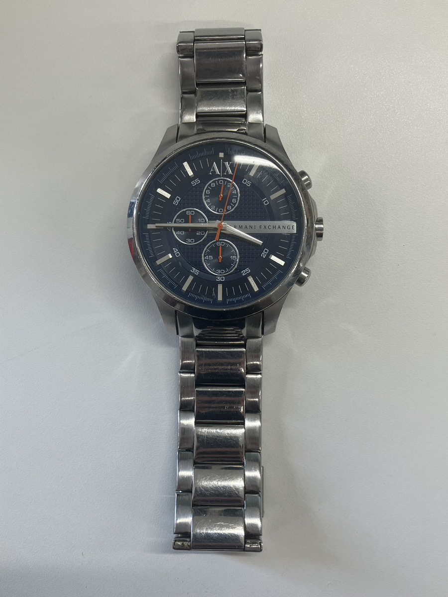 【やや傷や汚れあり】100円～★ARMANI EXCHANGE AX2155 アルマーニ エクスチェンジ クロノグラフ メンズ ネイビー 腕 ...