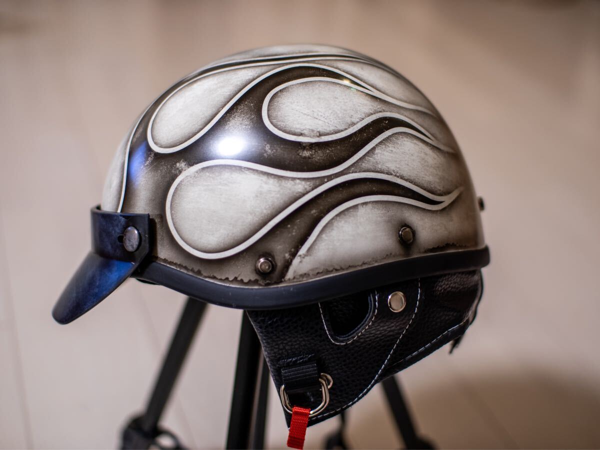 目立った傷や汚れなし】ジョッキーヘルメット☆エイジングペイント☆M  