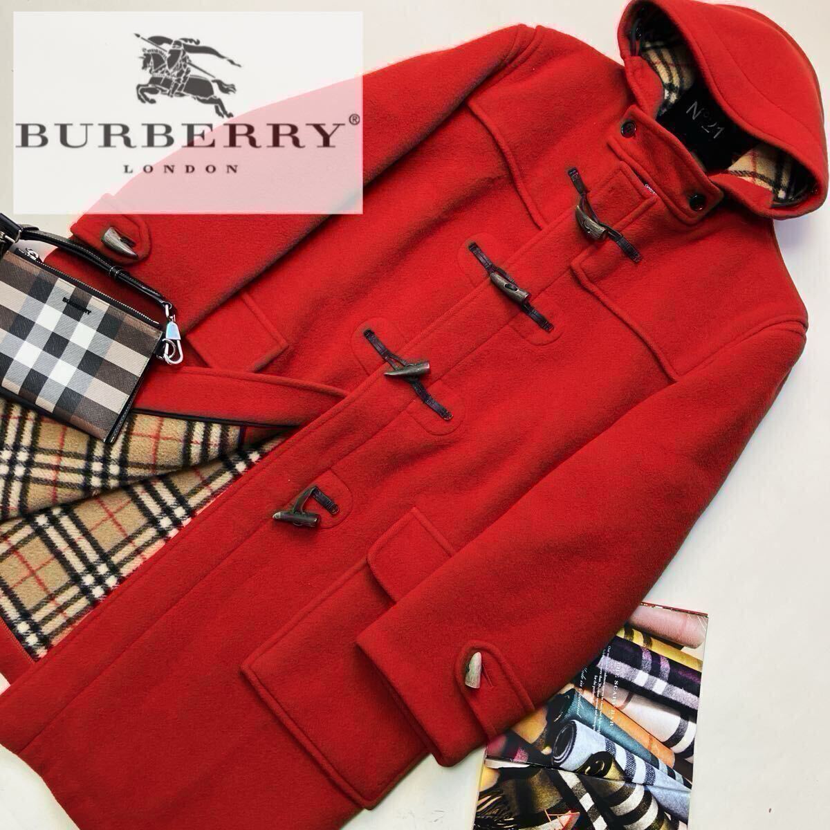 BURBERRY LONDON ダッフルコート ロング グレー 悪しき ノバチェック