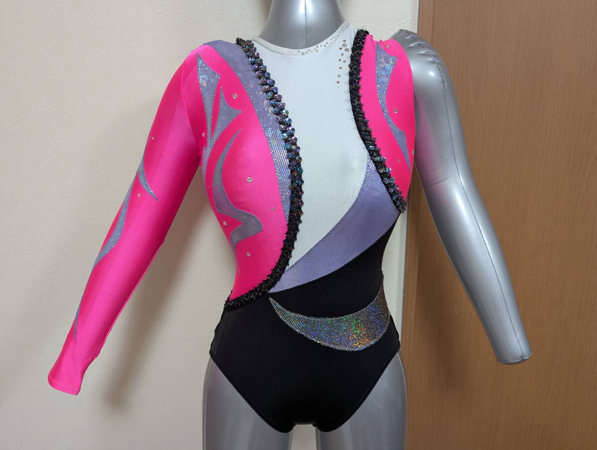 GK 赤と白 長袖レオタード