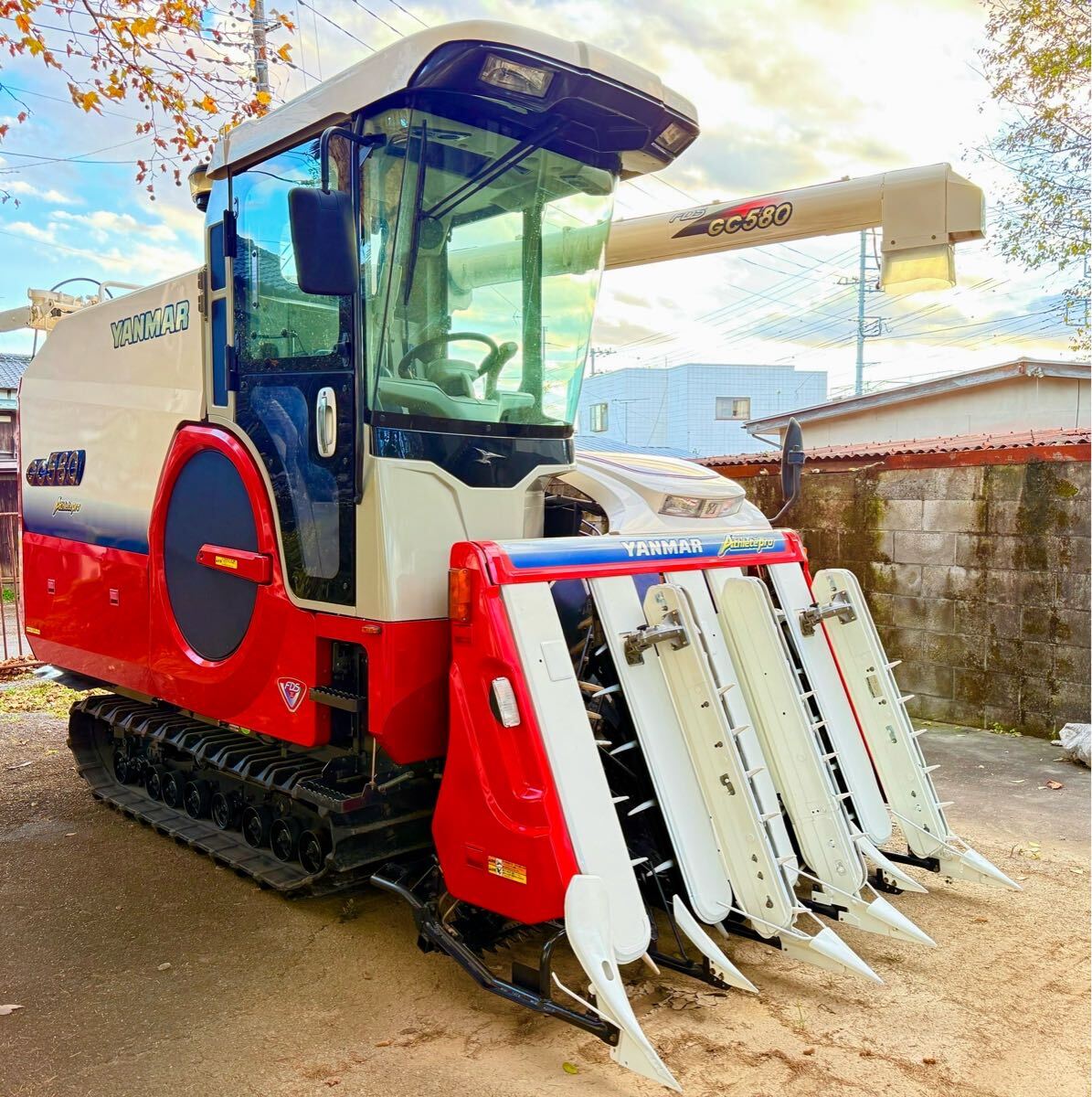 ヤンマー 18.5馬力 2条刈 コンバイン AJ218 グレンタンク/電動刈取