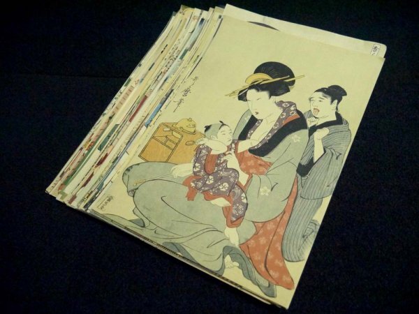 浮世絵　春画　好色園會十二候　勝川春潮　木版刷り 勝川春潮による浮世絵「shunga」