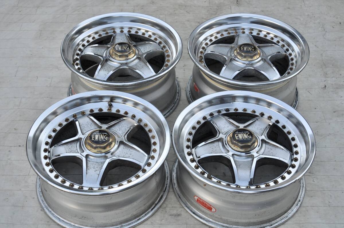 work イーウイング　ドリケツ　16インチ４穴114.3 8J 38 中古】超希少 WORK EWING Ⅲ 16インチ 4穴 114.3 絶版 廃盤 深