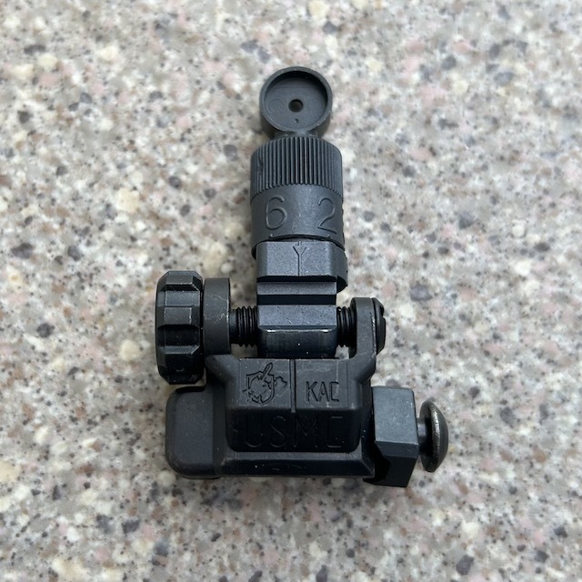 【未使用】米軍 KAC 200-600 Meter Micro Flip-Up Rear Sight USMC リアサイト 検) ナイツ ...