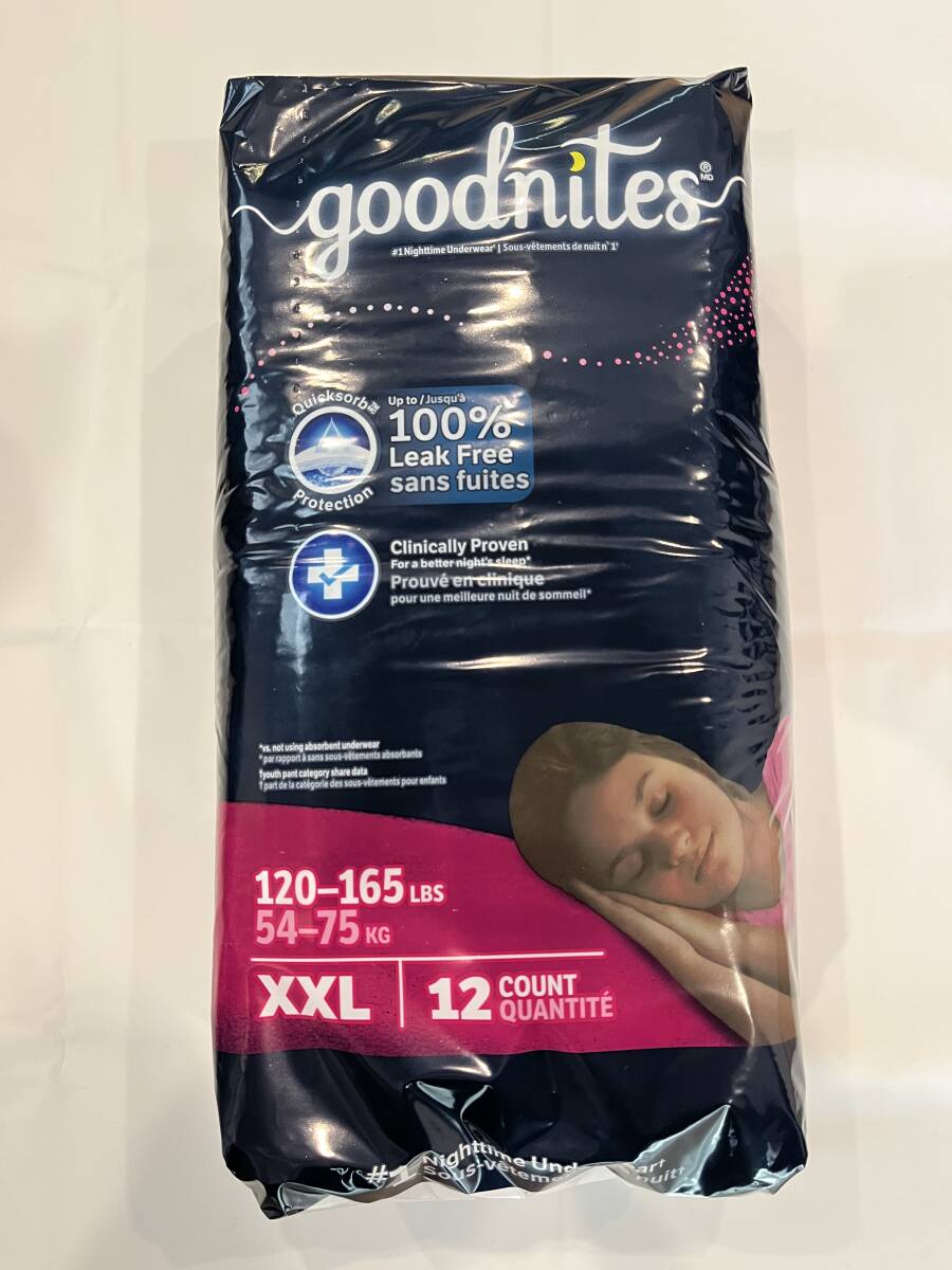 新品】（女児用紙おむつ）韓国版goodnites（L、27～44kg、17枚、未開封