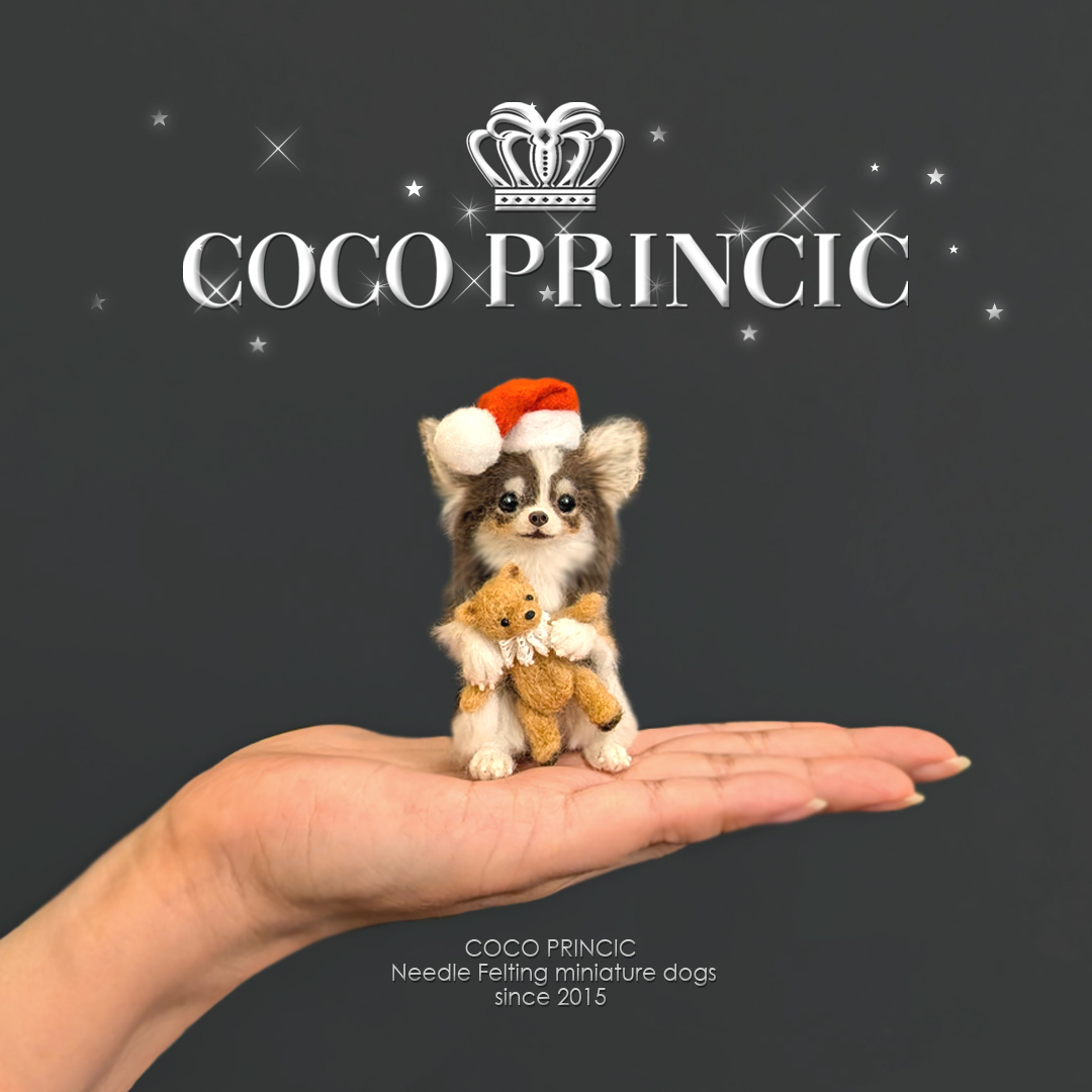 新品】羊毛フェルト・ハンドメイド・犬・ロングコート チワワ