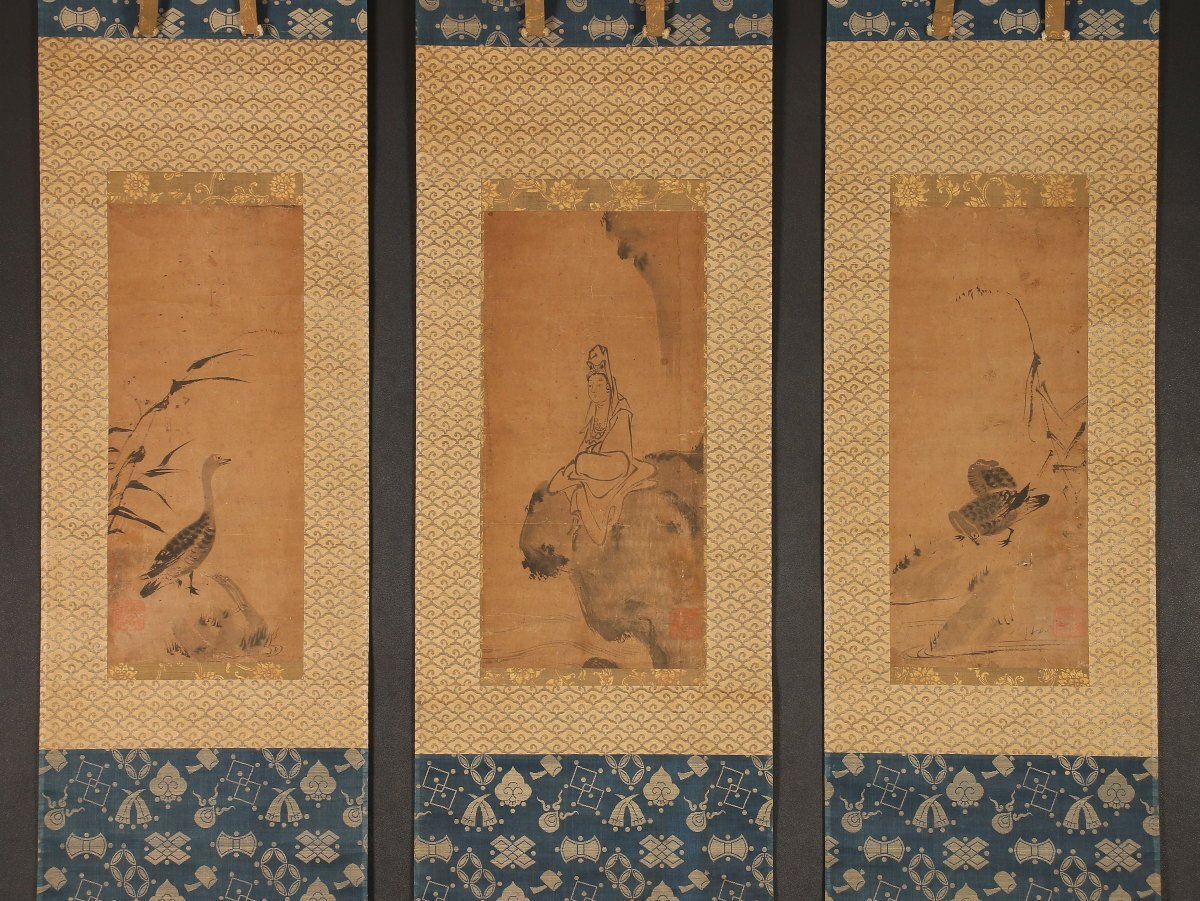 江戸動物画】掛軸「宮本武蔵 白梅昇龍図」江戸初期 剣術家 兵法家