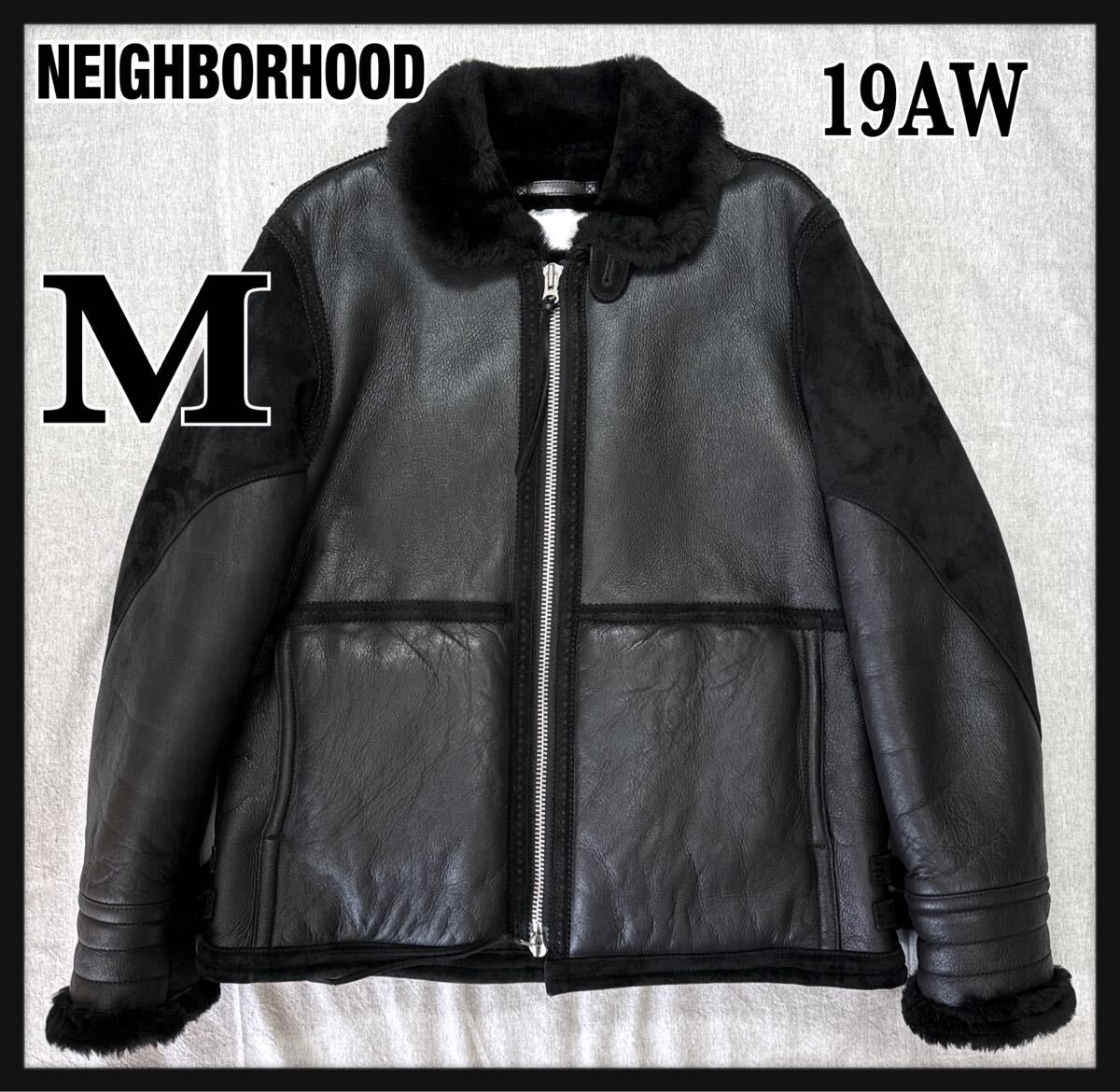中古】1円スタート NEIGHBORHOOD レザーライダース VINCENT / BL-JKT