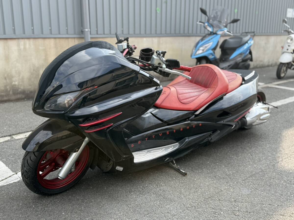ライトカスタム‼︎【YAMAHA マジェスティ】リアBOX付き‼︎  ブラック‼︎ ヤマハ マジェスティS ワンオーナー タイヤ新品 リアボックス