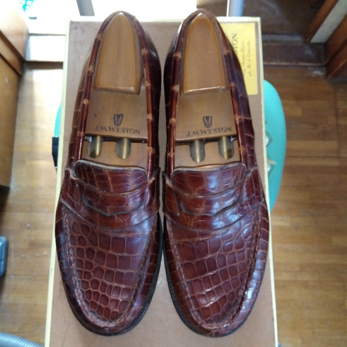 中古】美品 JMウエストン クロコダイル ローファー フランス製 JM 