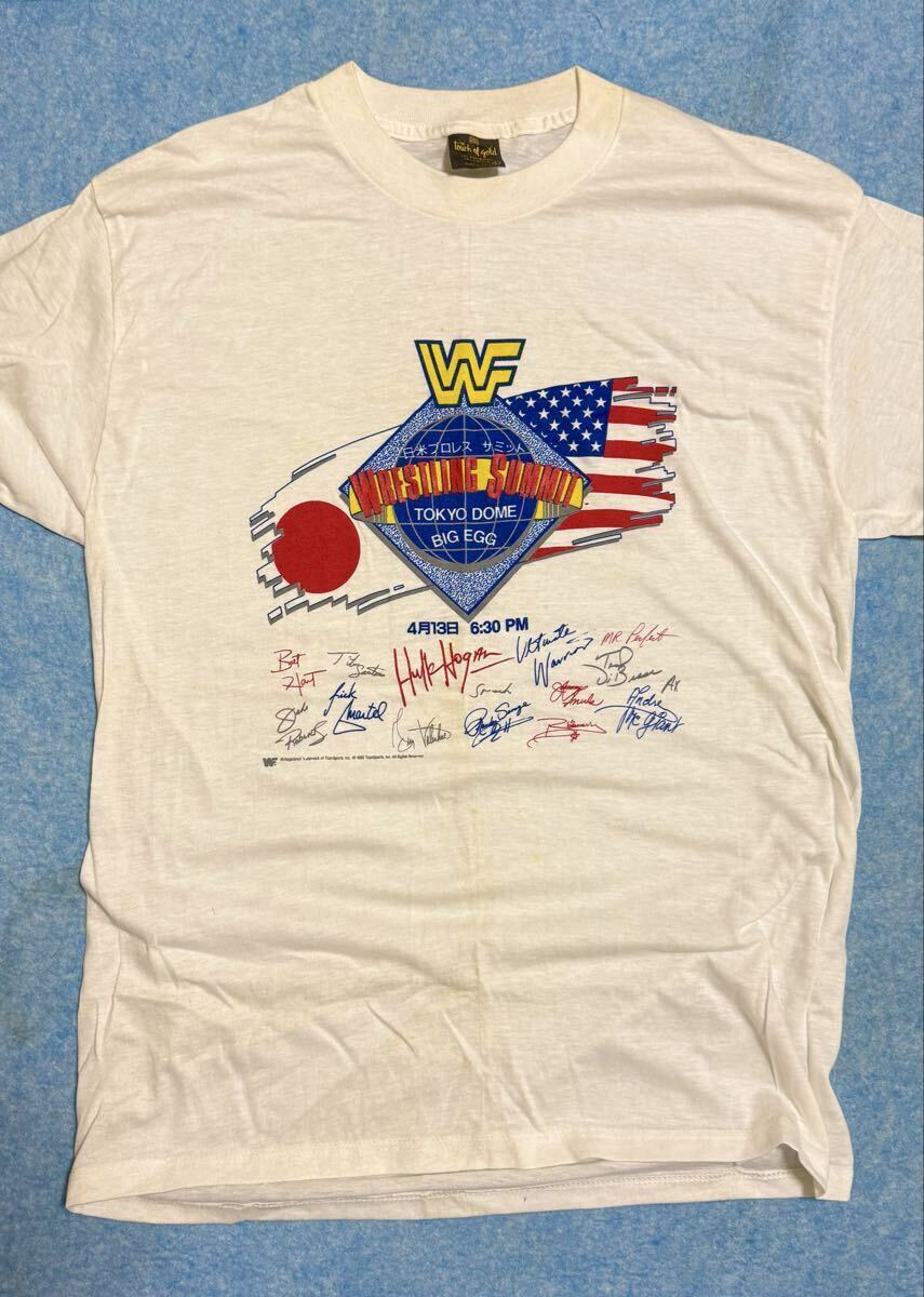 天龍源一郎、マッチョマンランディサベージ寄せ書き WWF マニアツアー 完全速報号 プロレス本 WWE 天龍源一郎 アンダー