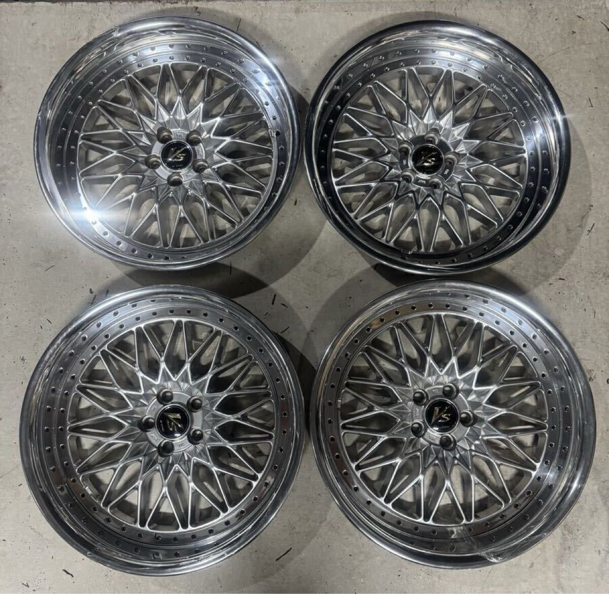 中古】希少！18インチ BBS RS バブルリップ！16→18インチリム交換10.5 