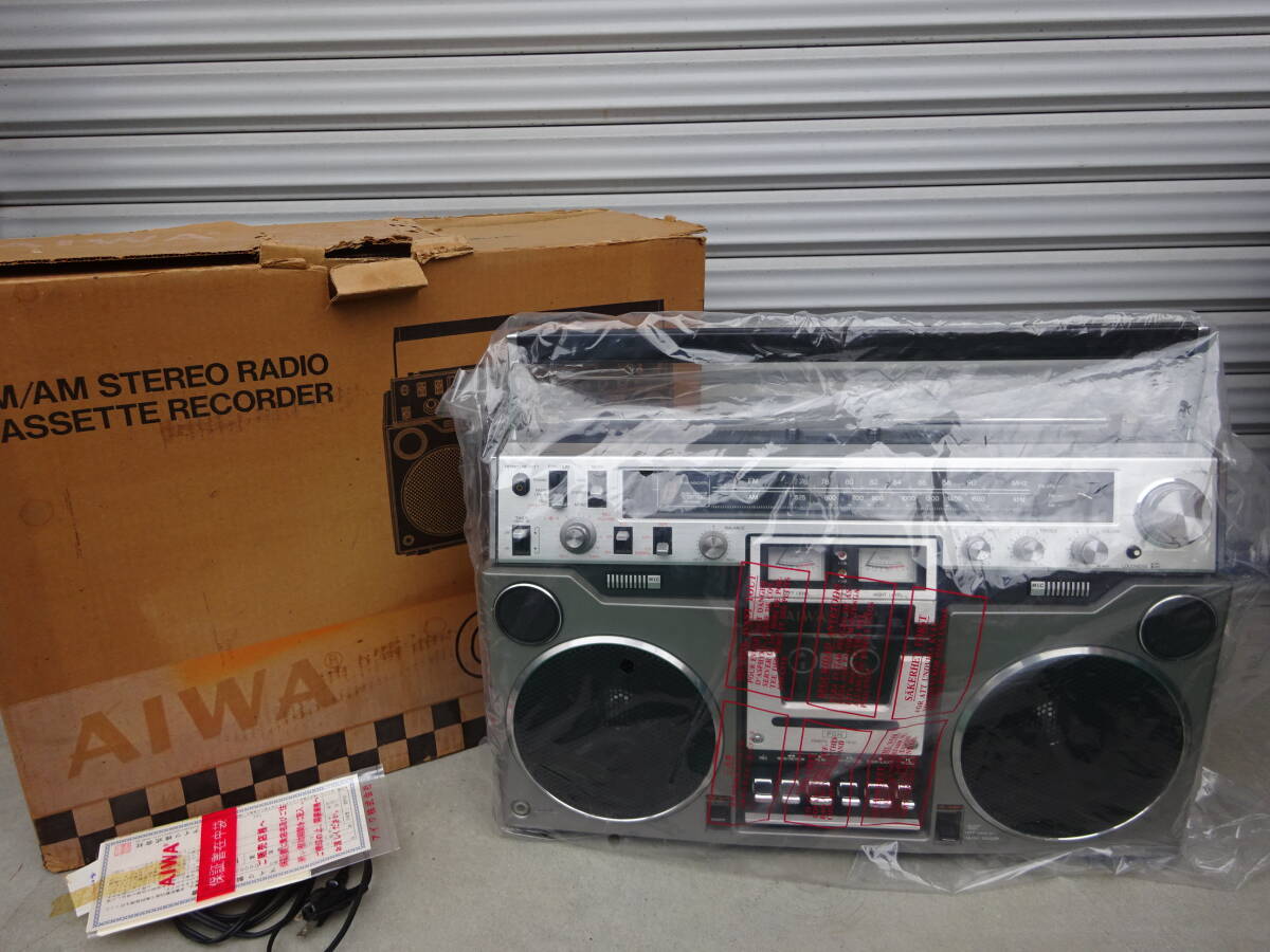 ラジカセ AIWA CS-J77 アイワ 動作品 昭和レトロ ラジオカセット