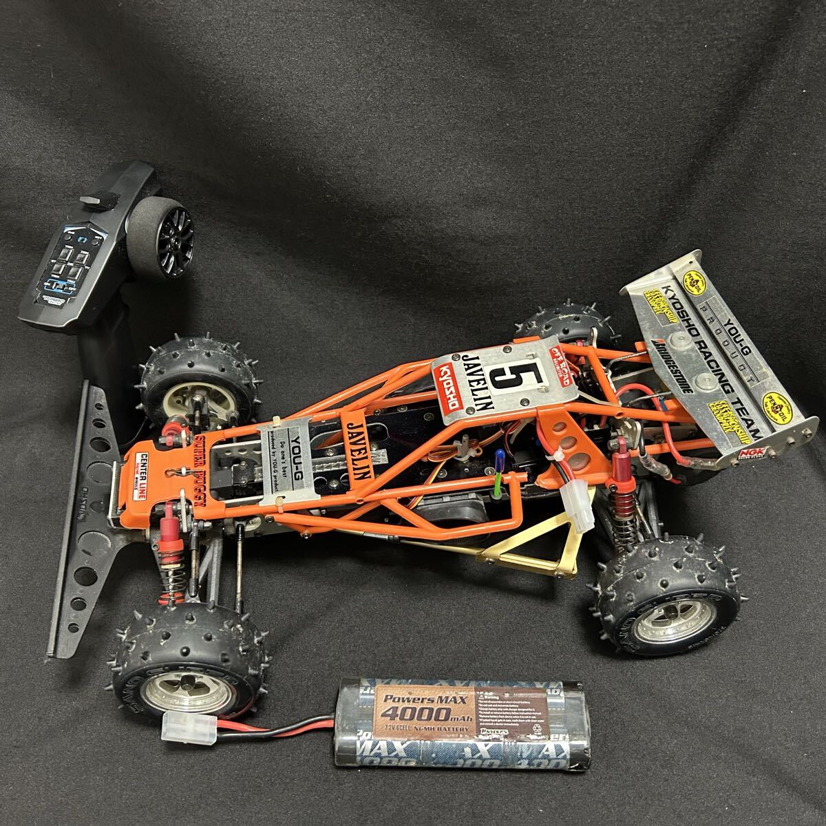 ジャンク 当時もの 京商KYOSHO 1/10 ジャベリン JAVELIN 4WD メカなし
