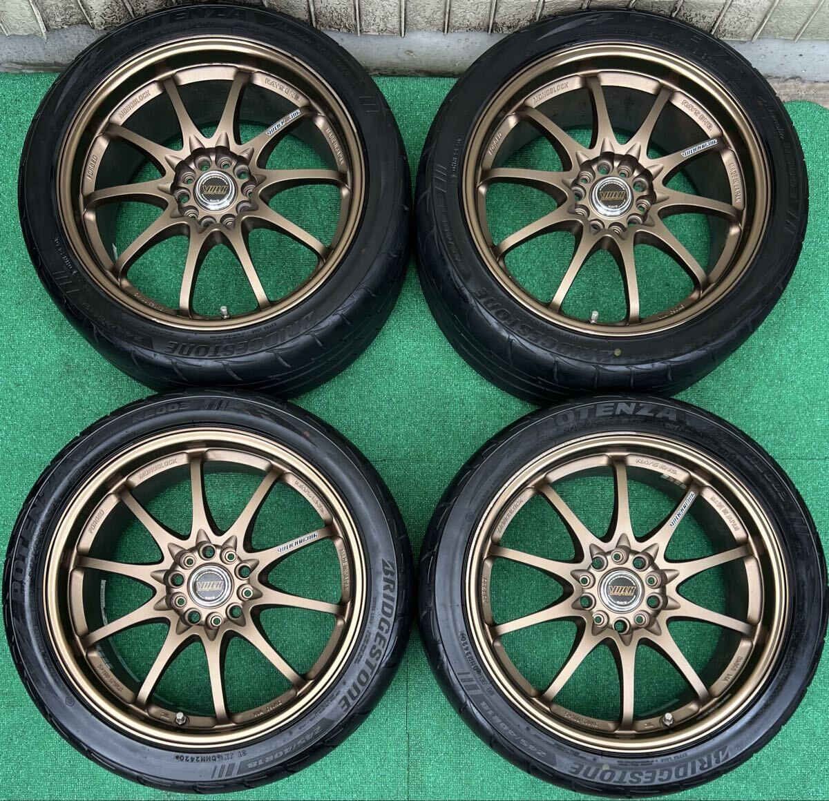 希少!PCD100 RAYS VOLKレーシング 5/4S 6.5j/+40 ハブ約65㎜ 4本セット 