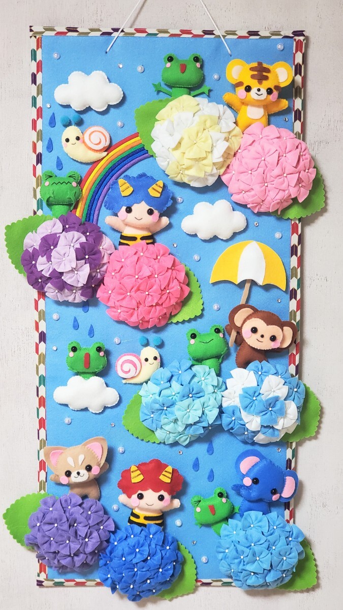【なっちゃん様】フェルトリース ハンドメイド タペストリー 七福神 縁起物 正月 なっちゃん様】フェルトリース ハンドメイド タペストリー 七福神