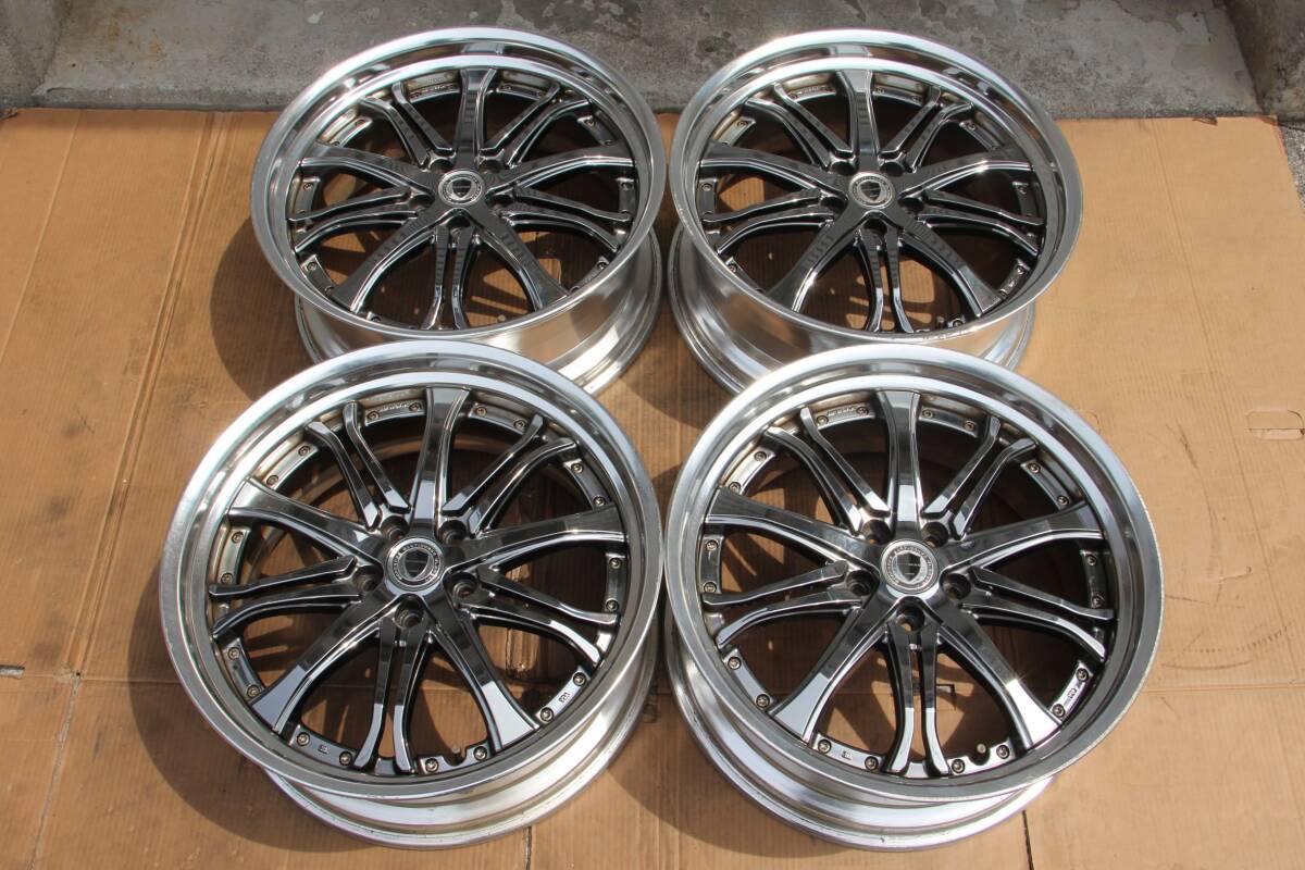中古】深リム!PCD100 Work ユーロライン 7j/+32 ハブ約60㎜ 国産タイヤ