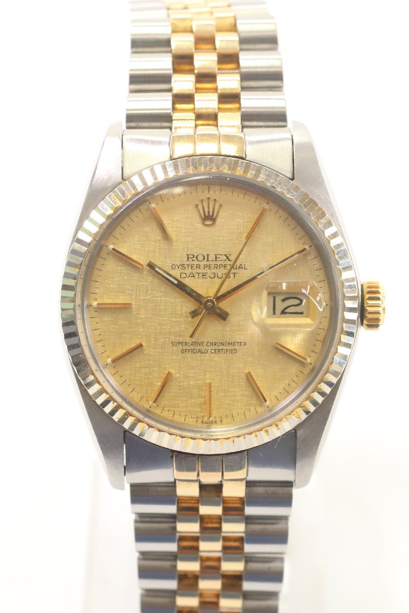 本物 ROLEX ロレックス デイトジャストK18YG×SS Ref.16013 コンビ 純正