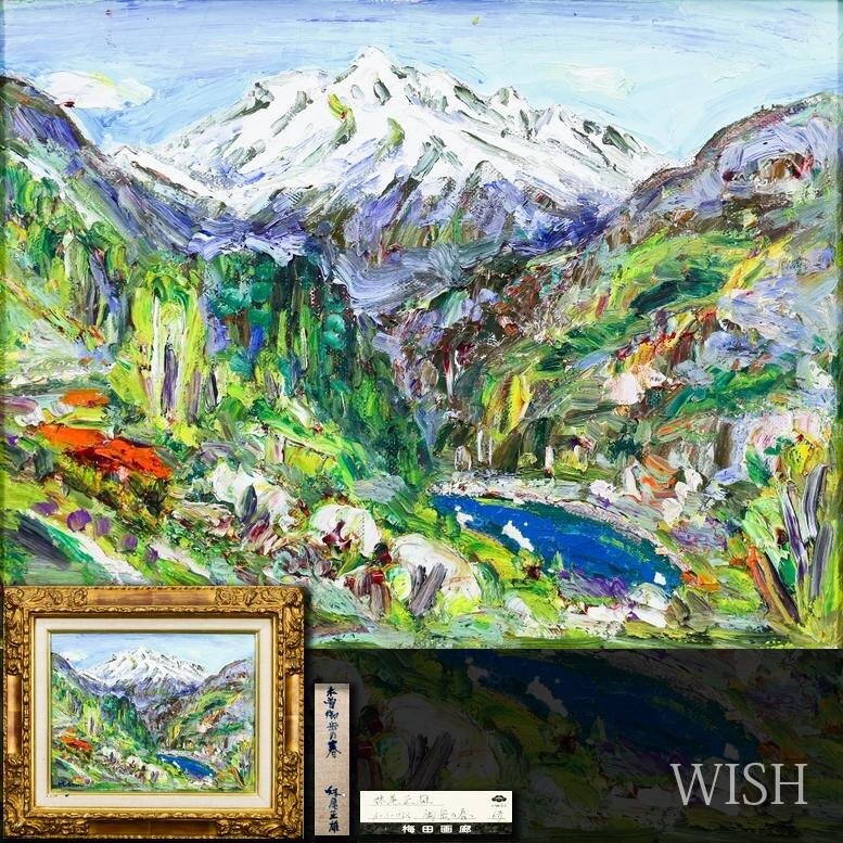 真作】【WISH】林敬二 「朝」12号 大作 油彩 ◇現代精鋭 女性像大型