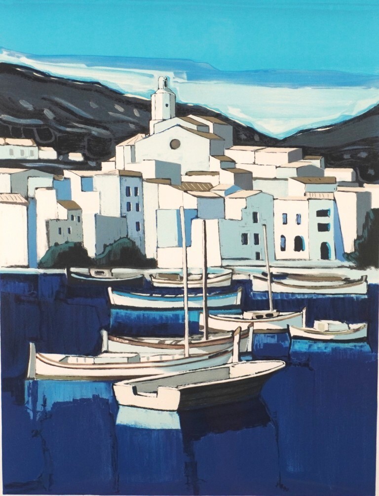 サントリーニ島風景 ジャン・クロード・キリチ リトグラフ 絵画 直筆
