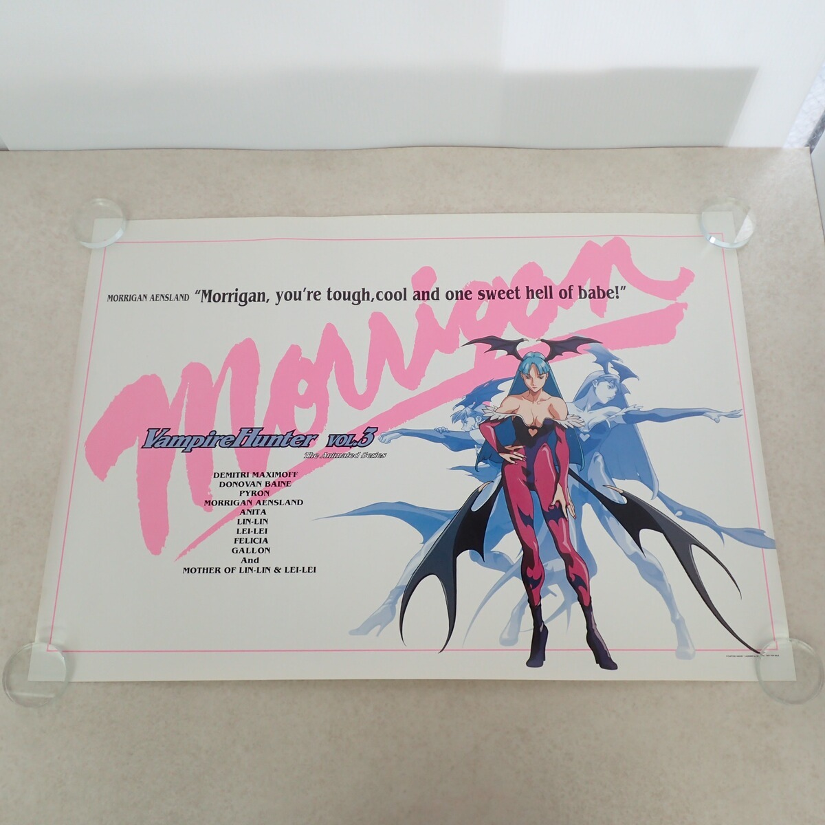 【非売品】　ヴァンパイアハンター　モリガン&アニタ　描き下ろしポスター 送料300円～☆非売品!OVAアニメ ヴァンパイアハンター The Animated