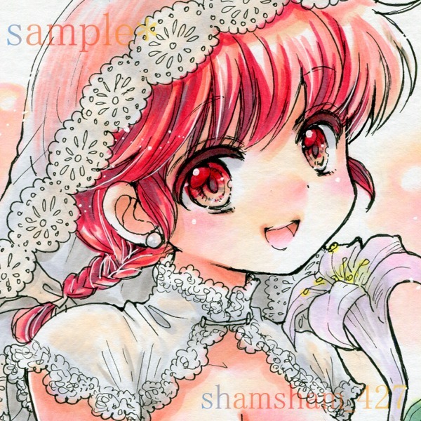 手描きイラスト　オリジナルイラスト　馬耳　小色紙 手描きイラスト オリジナルイラスト 馬耳 小色紙 ハンドメイド・手芸