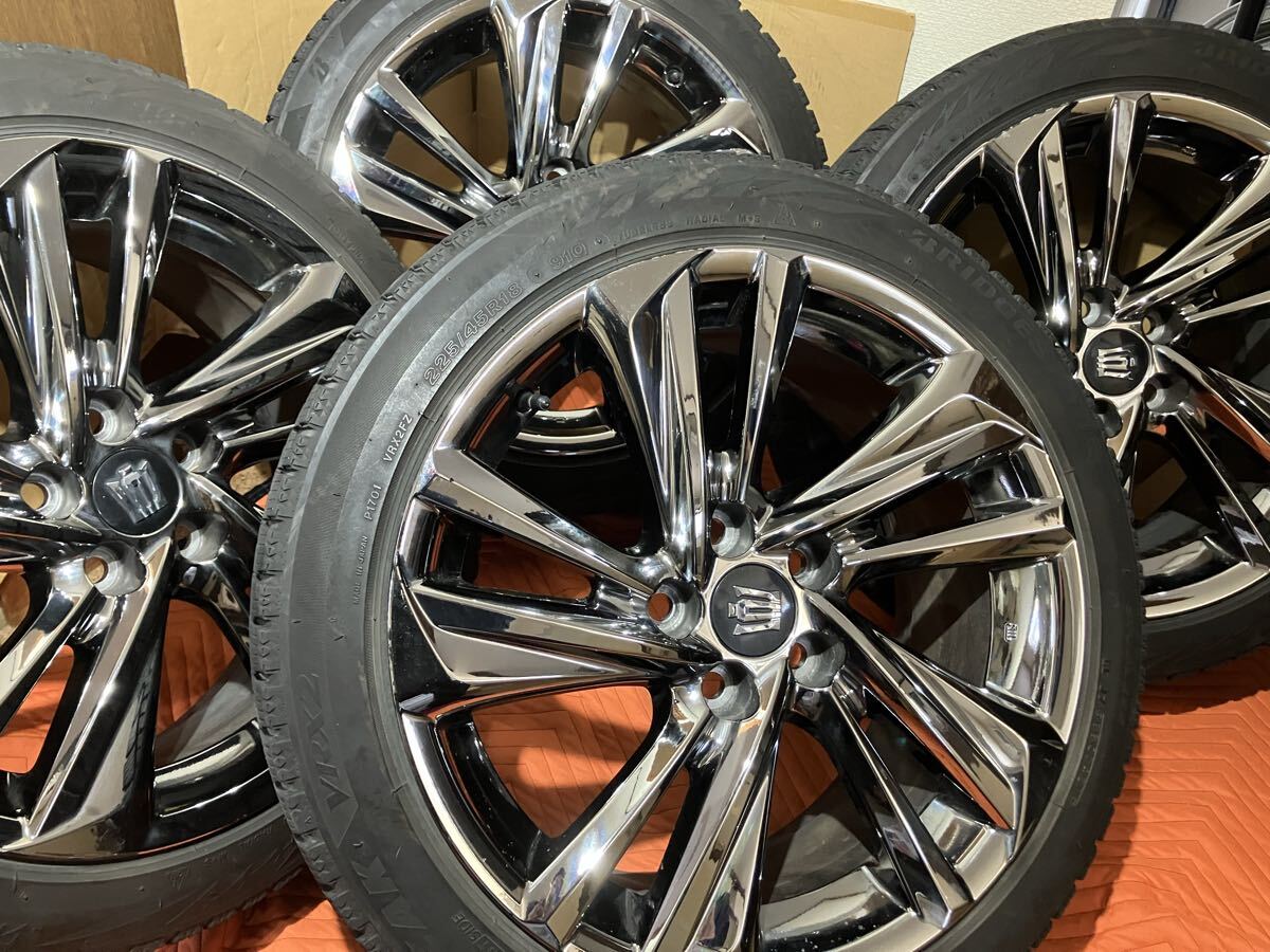トヨタ プリウスα G's ダークスパッタリング18X7.5J 42タイヤホイール
