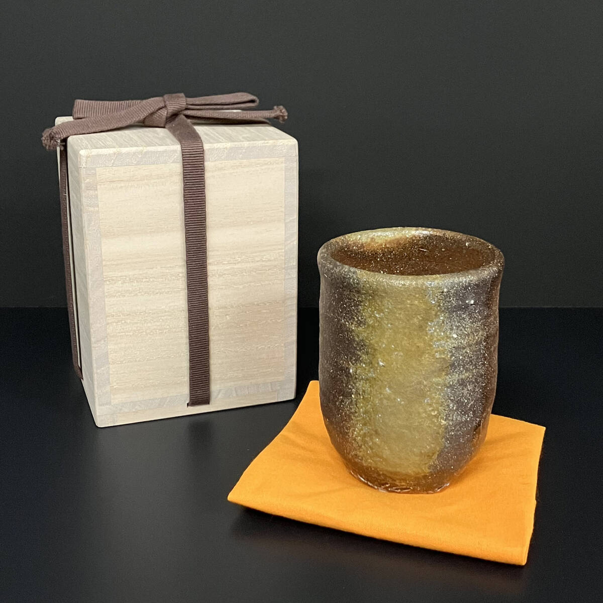 ◇辻村史朗◇唐津◇ぐい呑◇酒器◇共箱 栞付◇個展購入◇人気陶芸家