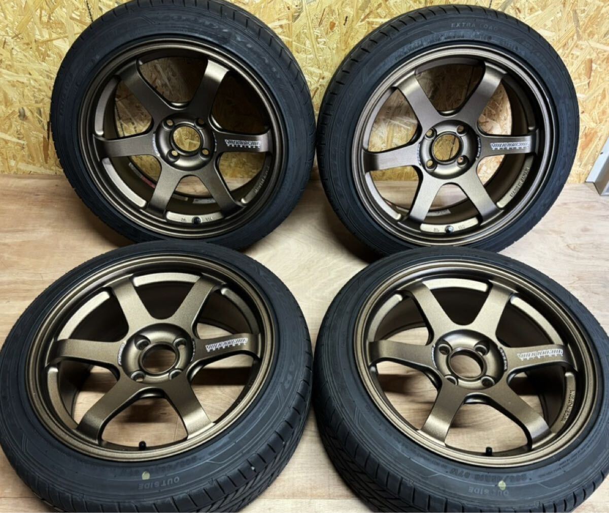 中古】☆値下げ☆RAYS TE37sonic 15×6.5j+36 FACE3 4H-100 バリ山R1R 