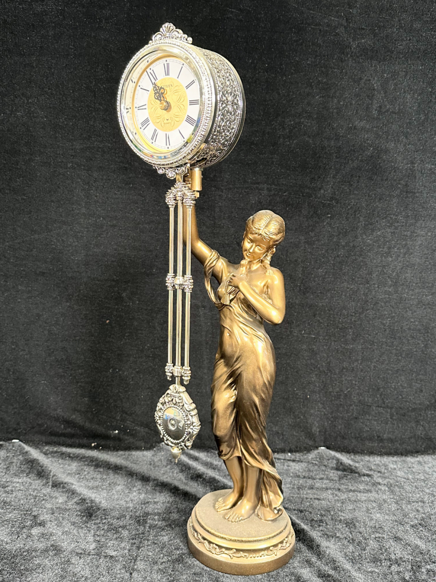 NK327】CITIZEN シチズン 女神 置き時計 振り子時計 電池式 高さ約75cm
