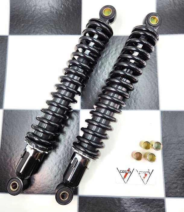 新品】新品 汎用 Z400FX 細巻き リアサス 350mm KONIスタイル 黒/黄