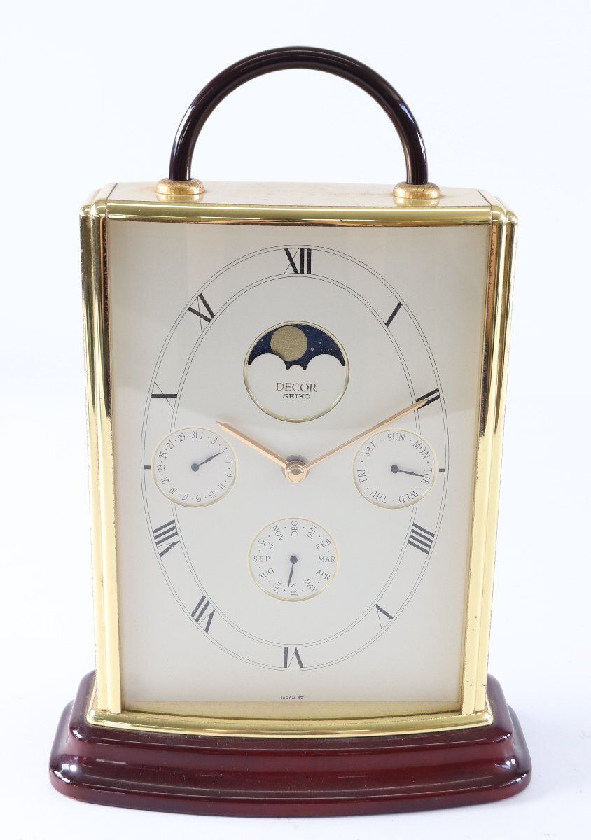 中古動作品】 セイコー SEIKO DECOR ムーンフェイズ 高級置時計（半円