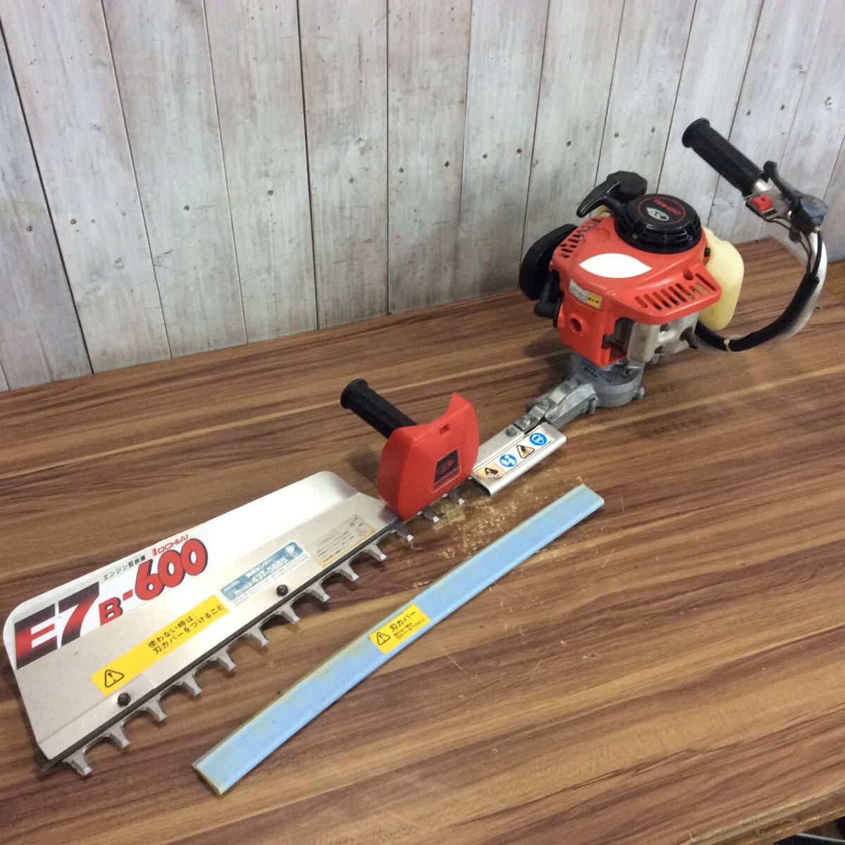 動作 中古 OCHIAI 落合刃物 エンジン 剪定機 600mm 片刃 ヘッジ