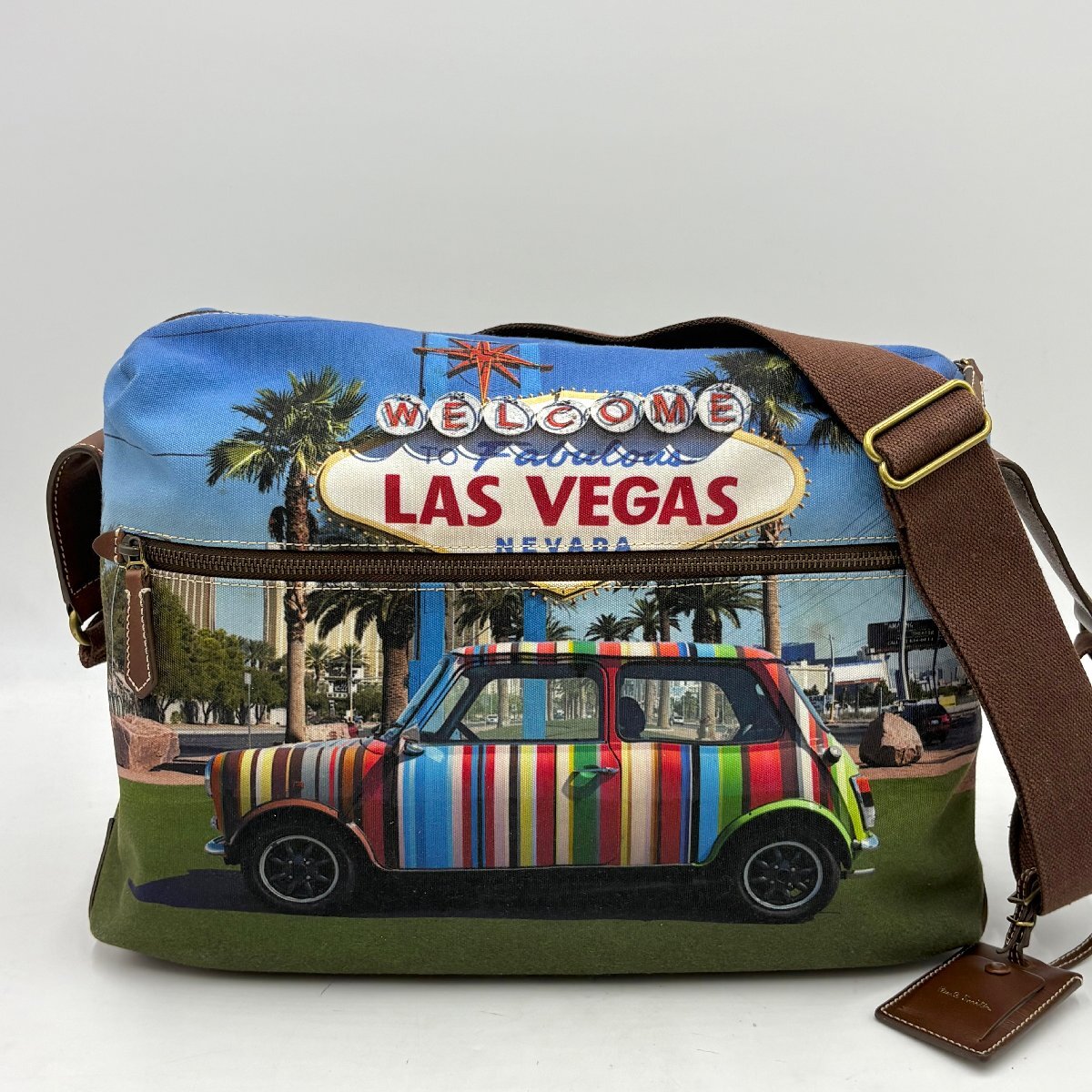 ポールスミス　ショルダーバッグ　メッセンジャーバッグ　ミニクーパー　マルチカラー メンズ！ 美品 PAUL SMITH ポールスミス 名作 マルチカラー ミニ