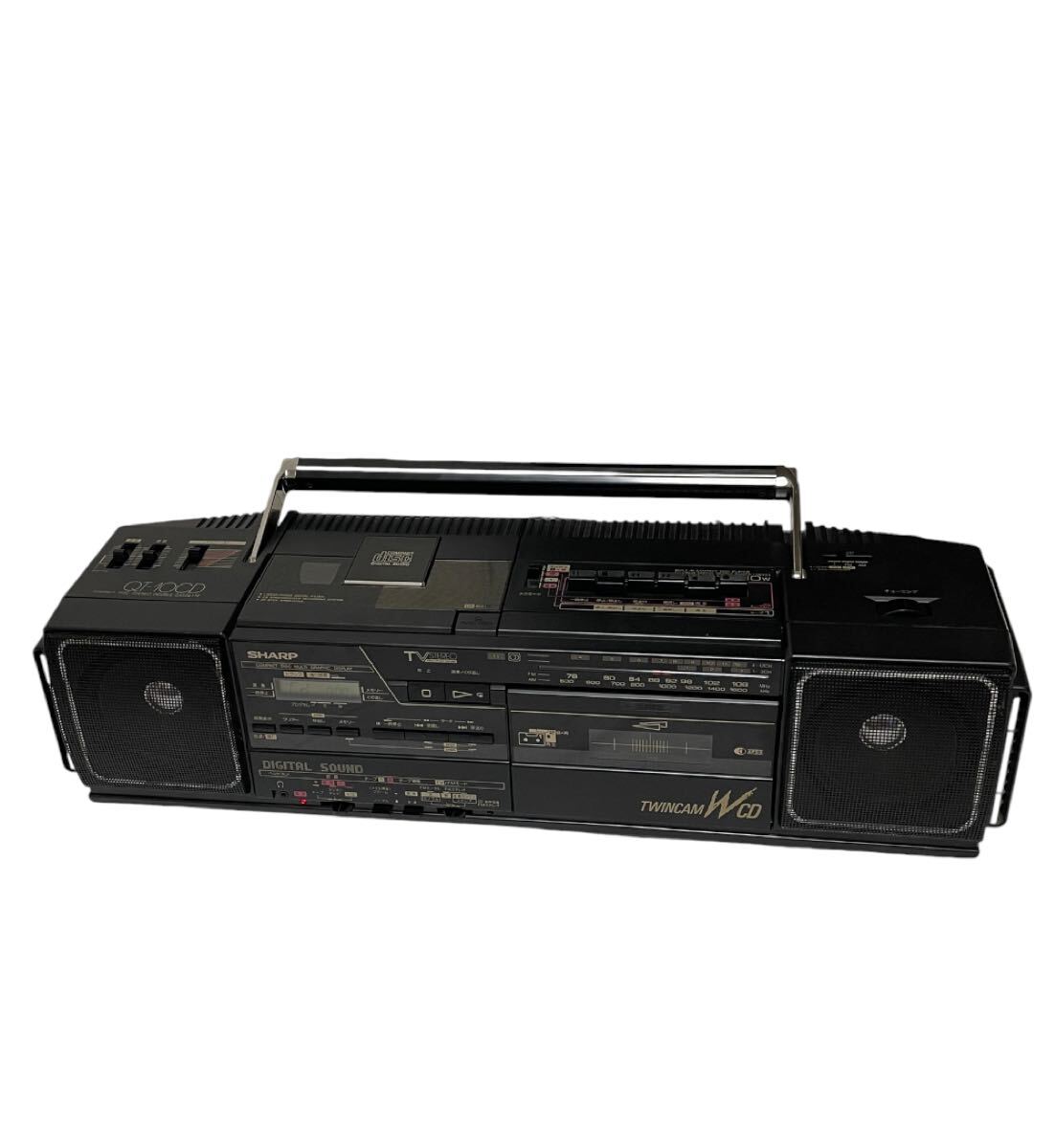 SHARP シャープ QT-83CD CDラジカセ 貴重リモコン付き TWIN CD TWINCAM