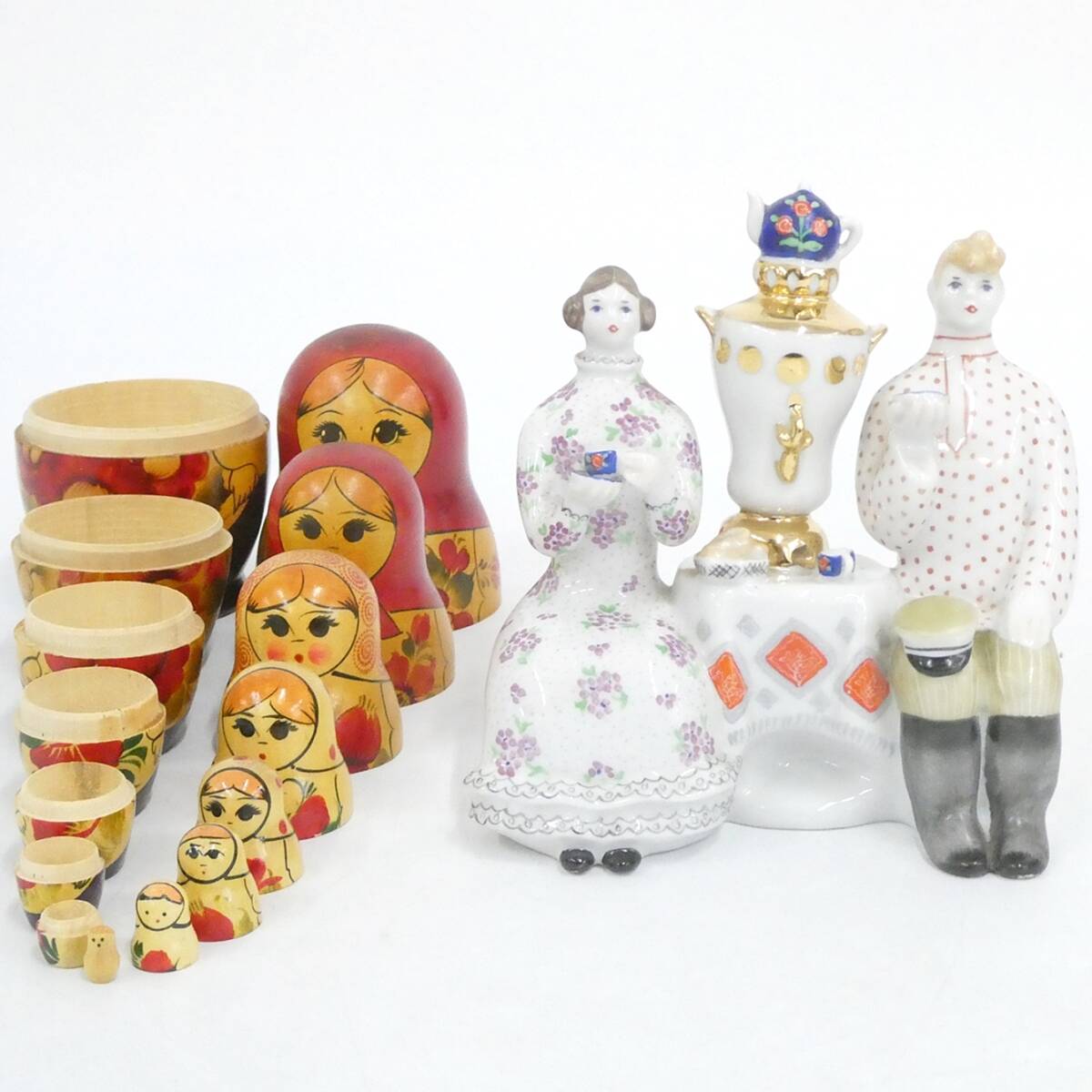 中古】マトリョーシカ 8体組 ロシア ソ連 ソビエト こけし 玩具 置物