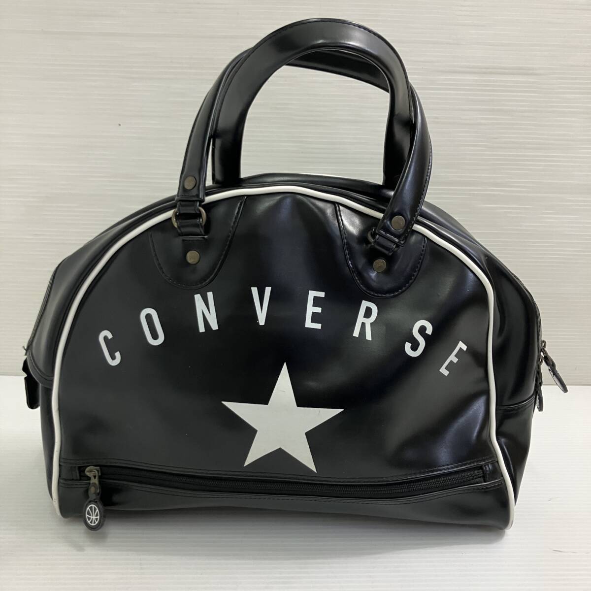☆90s コンバース/CONVERSE ビッグロゴ PUレザーボストンバッグ