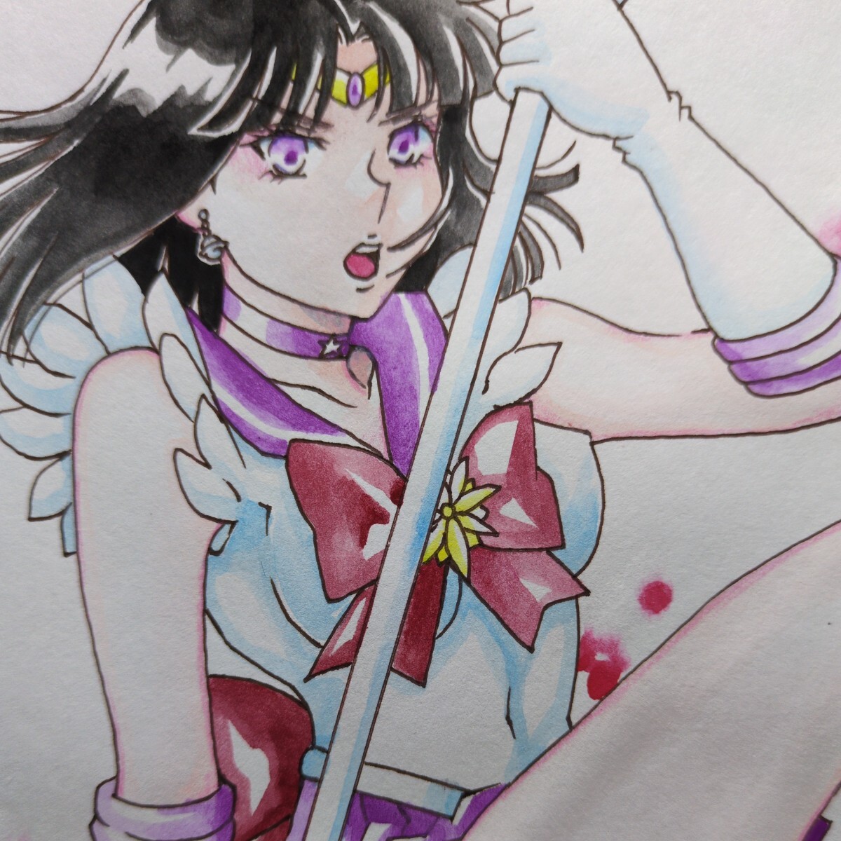 新品】同人手描きイラスト☆セーラーサターン：土萠ほたる「4月の山笠