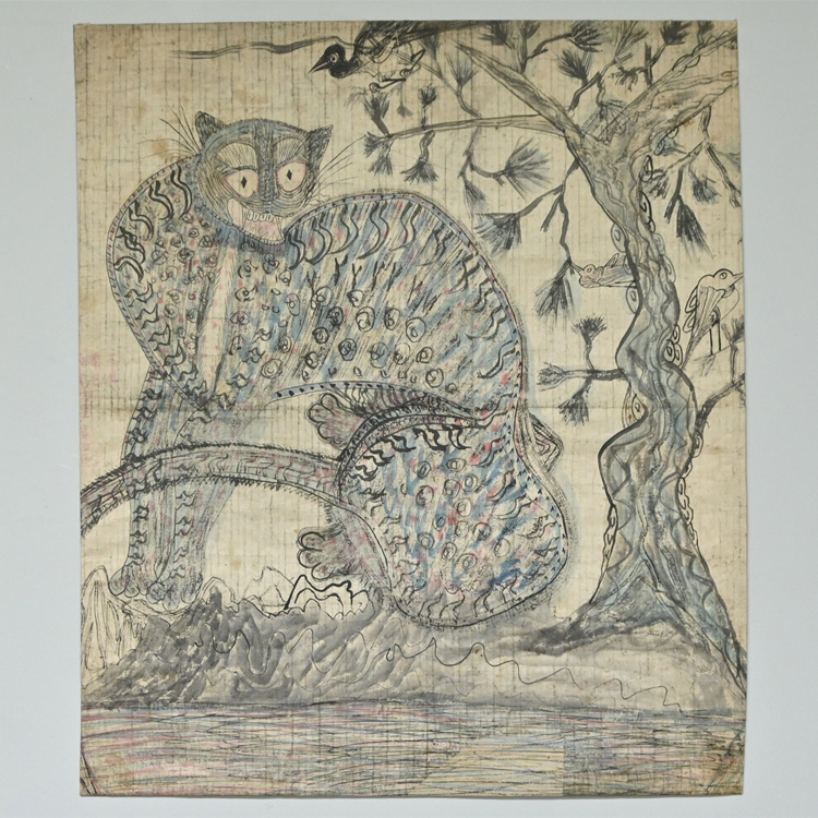◇芹沢銈介◇型染版画作品◇天の字のれん◇大胆なデザイン◇型絵染