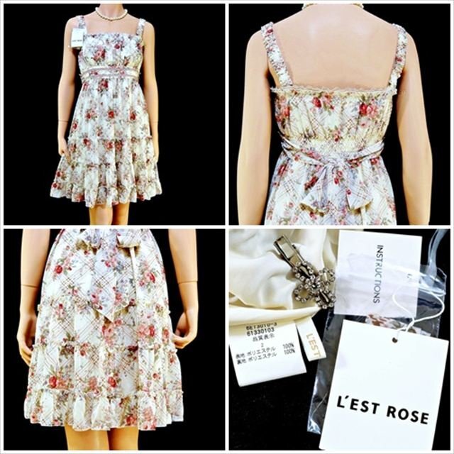 ☆L'EST ROSEレストローズ☆ DISNEY コラボ 花柄 半袖 ワンピース