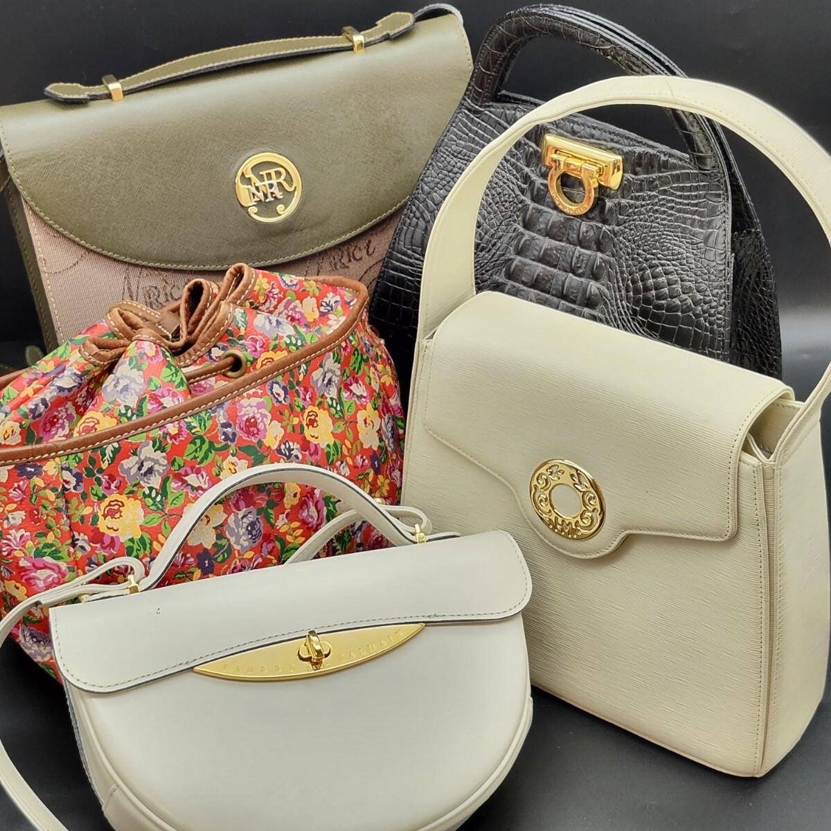☆美品☆ HANAE MORI ハナエモリ 森英恵 ハンドバッグ ハート金具