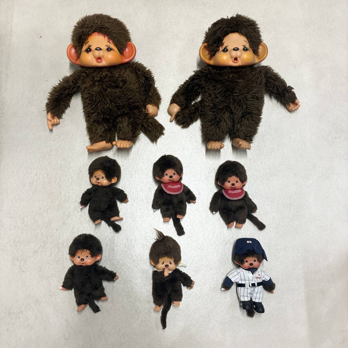 中古】059 昭和レトロ ぬいぐるみ モンチッチ 3体セット おしゃぶり 目